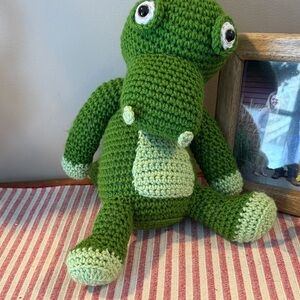 Handmade Green Crocheted Alex the Alligator Plush Toy